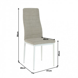 Scaun, textil bej/metal alb - TP201233 - Img 17
