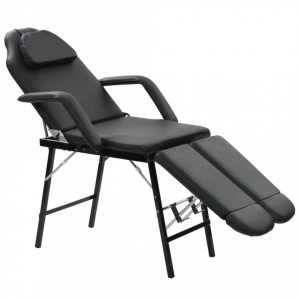 Scaun tratament facial, piele artificiala, 185x78x76 cm, negru - V110161V