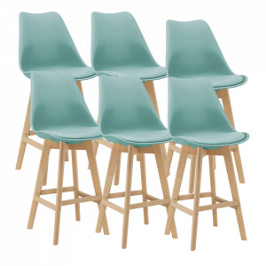 Scaune bar, set 6 buc, 105 x 48 x 58 cm, verde - P74694662 - Img 2