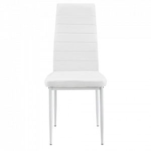 Scaune bucatarie, set 6 buc, imitatie piele, alb - P53118555 - Img 3