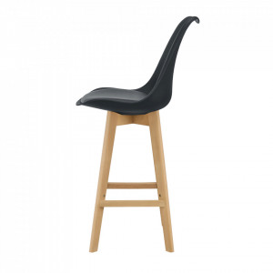 Scaune de bar, set 2 buc, 105 x 48 x 58 cm, picioare fag, negru - P67291234 - Img 3