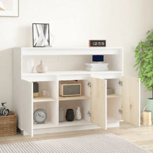 Servantă, alb, 104,5x34x80 cm, lemn masiv de pin - V814390V - Img 3