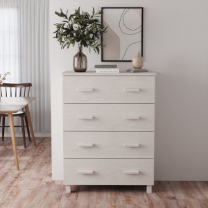 Servantă, alb, 79x40x103 cm, lemn masiv de pin - V340425V - Img 2