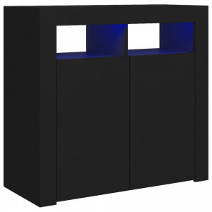 Servantă cu lumini LED, negru, 80x35x75 cm - V804329V - Img 1