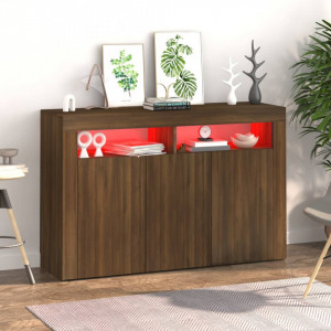Servantă cu lumini LED, stejar maro, 115,5x30x75 cm - V815734V - Img 3