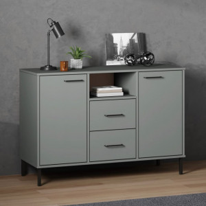 Servantă cu picioare metalice gri 113x40x77 cm lemn - V351019V - Img 2