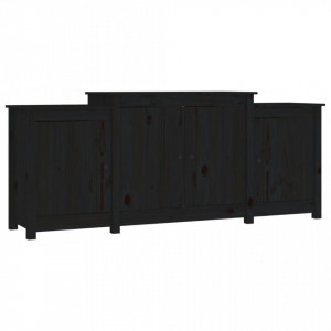 Servantă, negru, 164x37x68 cm, lemn masiv de pin - V821496V