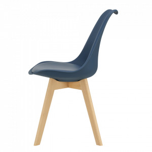 Set 2 bucati scaune design Tori, 81 x 49 x 57cm, imitatie piele, lemn de fag, bleu - P67291230 - Img 3