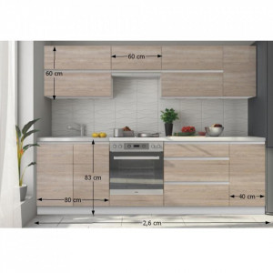 Set bucatarie 2,6 m, alb/ sonoma - TP338831 - Img 2