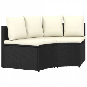 Set canapea de grădină cu perne, 2 piese, negru, poliratan - V310464V - Img 2