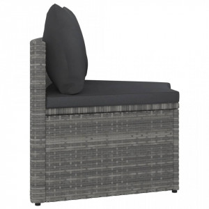 Set canapele de grădină cu perne, 2 piese, gri, poliratan - V310468V - Img 4
