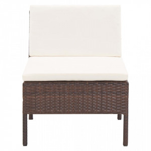 Set canapele de gradina cu perne, 5 piese, maro, poliratan - V48943V - Img 4