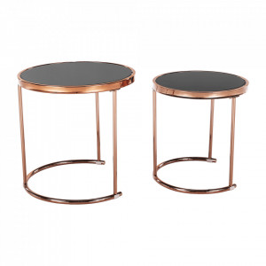 Set de 2 măsuţe de cafea, auriu și negru, 50x50 cm, 42x42 cm - TP276670 - Img 15