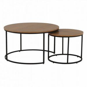 Set de 2 măsuţe de cafea, stejar și negru, 80x45 cm, 50x40 cm - TP261524 - Img 16