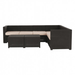 Set de grădină din ratan cu 3 piese, 2 măsuţe şi 1 colţar, maro - TP254773 - Img 11