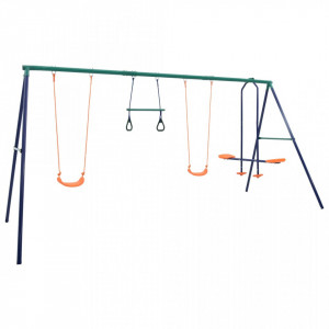 Set de leagăne cu inele de gimnastică și 4 locuri, oțel - V92315V - Img 2
