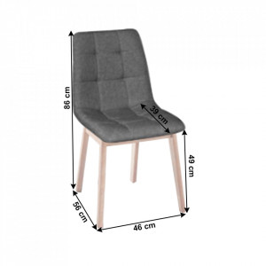 Set de masă, culoarea fag deschis / ţesătura gri, pentru 4 persoane - TP291511 - Img 4