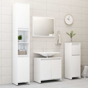 Set mobilier de baie, alb extralucios, PAL - V802657V - Img 4