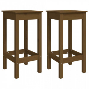 Set mobilier de bar, 5 piese, maro miere, lemn masiv de pin - V3124700V - Img 3