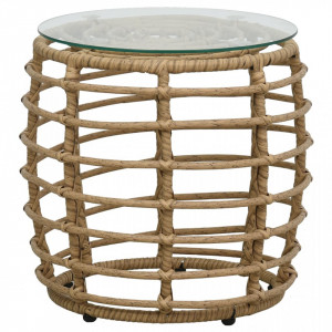 Set mobilier de bistro, 3 piese, stejar, poliratan - V48583V - Img 2