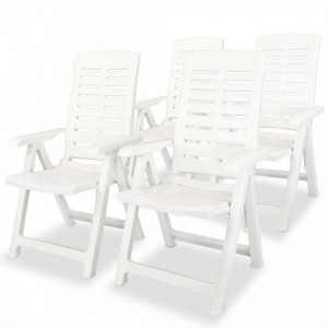 Set mobilier de exterior, 5 piese, alb, plastic - V275074V - Img 4