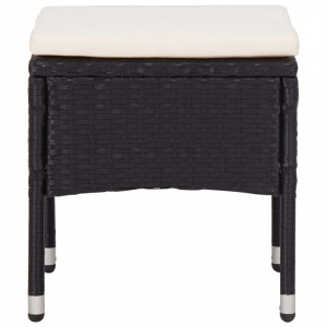Set mobilier de exterior, 5 piese, negru, poliratan si sticla - V46175V - Img 3