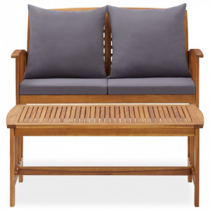 Set mobilier de gradina cu perne, 2 piese, lemn masiv de acacia - V310264V - Img 3