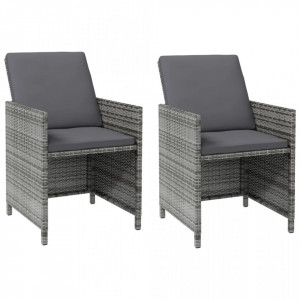 Set scaune de grădină și taburet, 4 piese, gri, poliratan - V316753V - Img 3