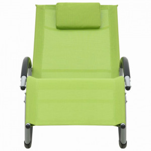Șezlong cu pernă, verde, textilenă - V47791V