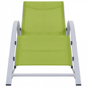 Șezlonguri de plajă cu masă, 2 buc., verde, aluminiu - V310540V - Img 4