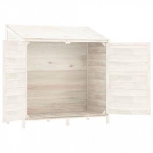Șopron de grădină, alb, 102x52x112 cm, lemn masiv de brad - V152183V - Img 4