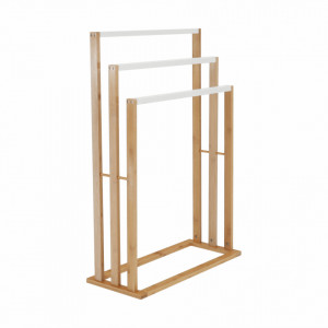 Stand pt. prosoape, bambus și alb, 54x24x82 cm - TP234014 - Img 6