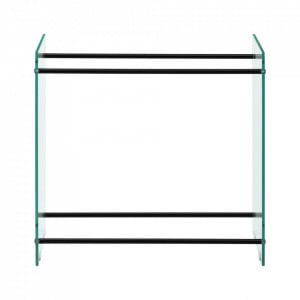 Suport lemne foc Oshawa Glas, , 80x80x35cm, otel/sticla securizata, transparent/negru - P71901957 - Img 3