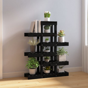 Suport pentru plante, negru, 85x25x109,5 cm, lemn masiv de pin - V822091V - Img 3