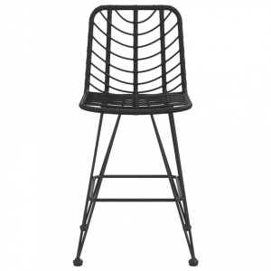 Taburete de bar, 2 buc., negru, 45x56x103,5 cm, ratan PE & oțel - V319431V - Img 3