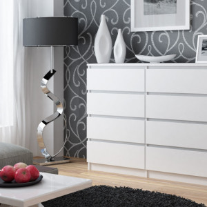 TECOA125 - Comoda 120 x 40 x 97 cm, Alb-Mat - Img 2