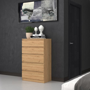 TECOAR108 - Comoda 70 x 40 x 112 cm, Stejar Artisan - Img 1