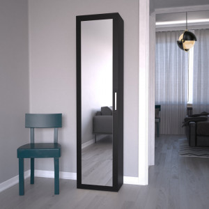 TEDUN101 - Dulap hol, sifonier 50 x 35 x 180 cm, Negru-Mat - Img 1