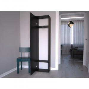 TEDUN101 - Dulap hol, sifonier 50 x 35 x 180 cm, Negru-Mat - Img 3