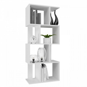 TERAA122 - Raft, rafturi, biblioteca, 59,x 30 x 140 cm, Alb, PAL - Img 5