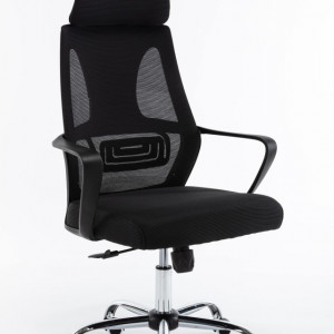 TESCN106 - Scaun birou cu tetiera 68 x 52 x 127 cm - Negru