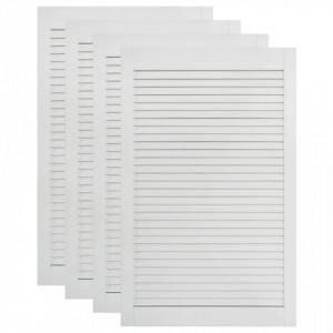 Uși lamelare, 4 buc., alb, 99,3x59,4 cm, lemn masiv de pin - V151177V - Img 1
