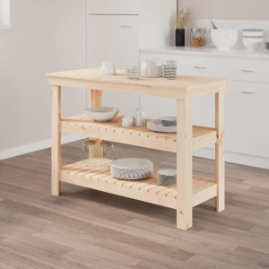 Banc de lucru, 110,5x50x80 cm, lemn masiv pin - V823644V - Img 2