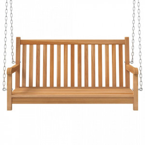 Bancă balansoar, lemn masiv de tec, 114x60x64 cm - V316628V - Img 3