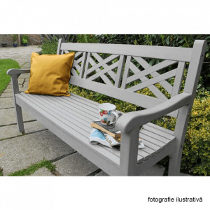 Bancă, băncuță de grădină, gri, 150 cm - TP277764 - Img 16