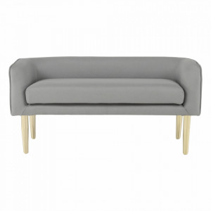 Bancă, băncuţă gri deschis si auriu, 127 cm - TP264317 - Img 10