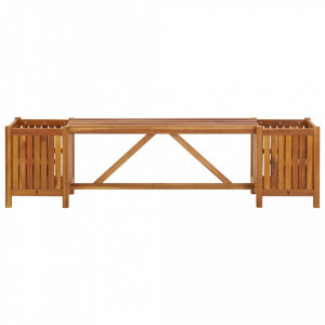 Banca de gradina cu 2 jardiniere, 150x30x40 cm, lemn de acacia - V46344V - Img 2