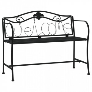 Bancă de grădină cu 2 locuri, negru, 104 cm, oțel - V318831V