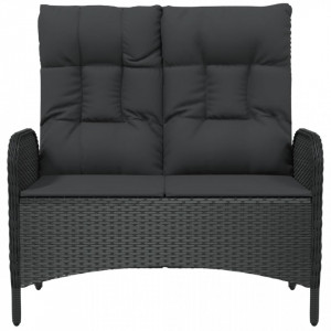 Bancă de grădină rabatabilă cu perne, negru, 107 cm, poliratan - V319894V - Img 4