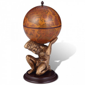 Bar tip glob, suport sticle de vin cu aspect Atlas 42x42x85 cm - V241958V